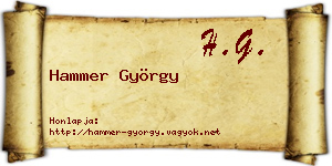 Hammer György névjegykártya